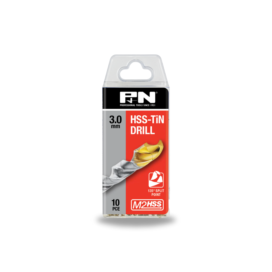 P&N Drill Jobber HSS-TiN-Tip Tradepack 3.0mm 10PK