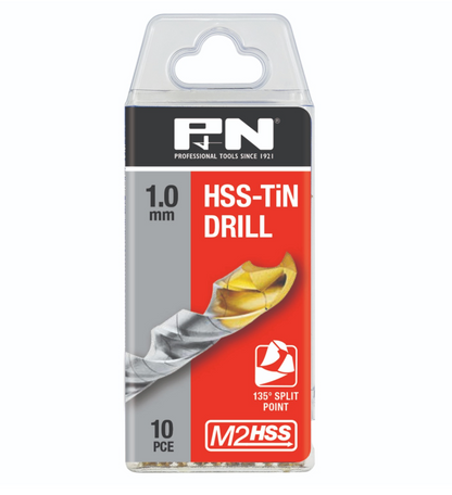 Drill Jobber HSS-TiN-Tip Tradepack 1.0mm-5.5mm 10PK