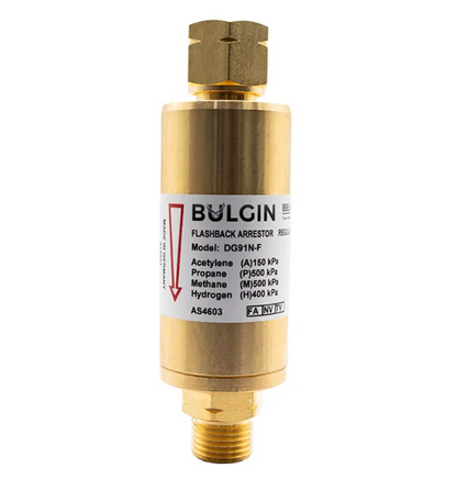 Bulgin® Flashback Arrestor Fuel Gas High Flow (DG91N-F) Reg End - 5/8"-18 UNF LH