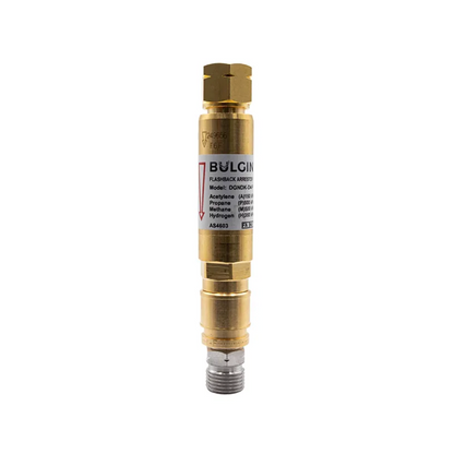Bulgin® Flashback Arrestor Fuel Gas Standard Flow ( DGNDK-D4-F) Q/A Coupler Reg End - 5/8"-18 UNF LH