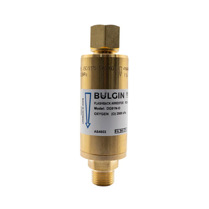 Bulgin® Flashback Arrestor Oxygen High Flow (DG91N-O) Reg End - 5/8"-18 UNF RH
