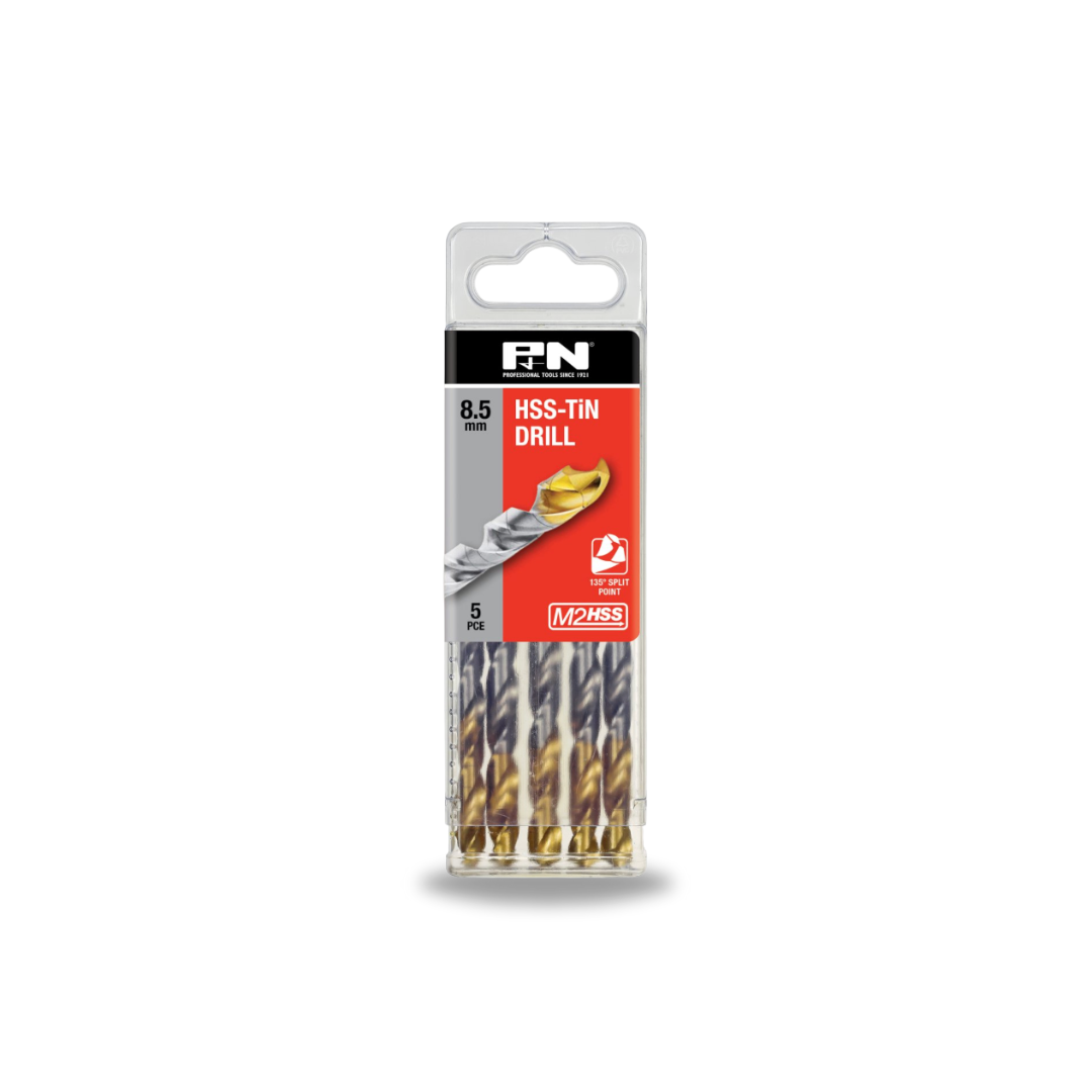 P&N Drill Jobber HSS-TiN-Tip Tradepack 8.5mm 5PK