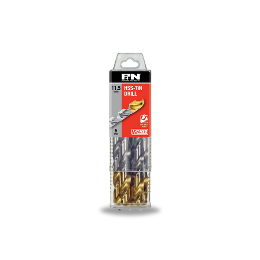 P&N Drill Jobber HSS-TiN-Tip Tradepack 11.5mm 5PK
