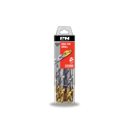 P&N Drill Jobber HSS-TiN-Tip Tradepack 12.0mm 5PK