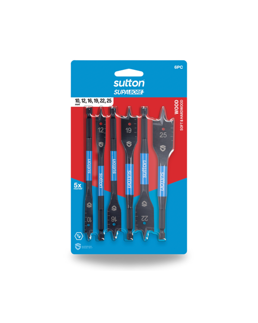 Drill D501 Spade Bit Supabore Set 10-25mm 6PC