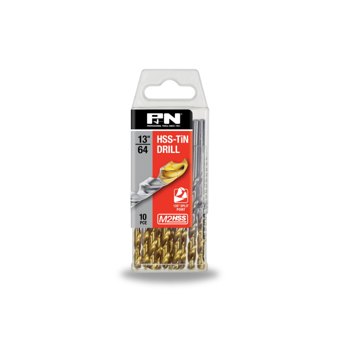 P & N Drill Jobber HSS-TiN-Tip Tradepack 13/64IN 10PK