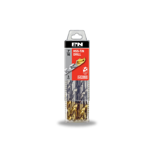 P & N  Drill Jobber HSS-TiN-Tip Tradepack 7/16IN 5PK