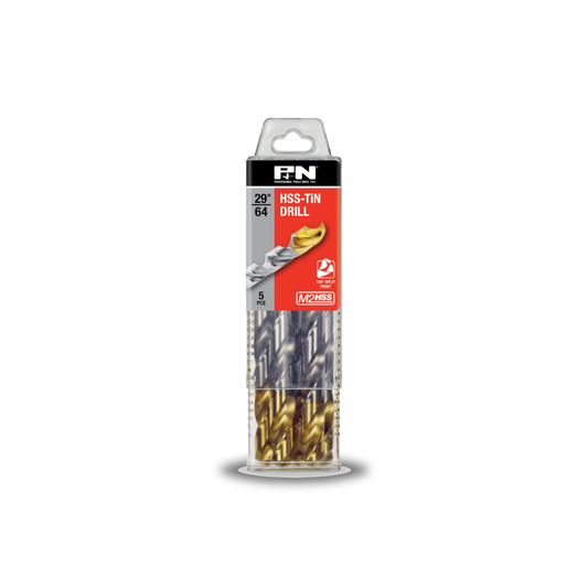P & N Drill Jobber HSS-TiN-Tip Tradepack 29/64IN 5PK